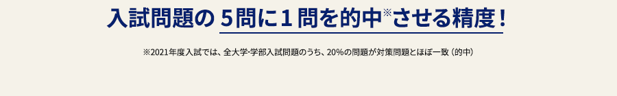 入試問題の5問に1問を的中させる精度！